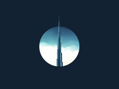 Evening burj khalifa dubai emirates evening illustration uae