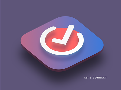 Let's Connect App Icon 3d app check connect gradient icon perspective project