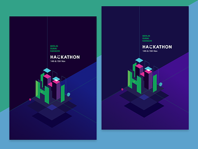 Hackathon Posters design hack hackathon illustration poster poster design print print design