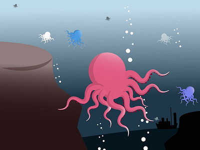 Octopus world adobe illustration octopus underwater