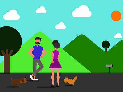 First meet of couples basic shapes illustration minimalism scene