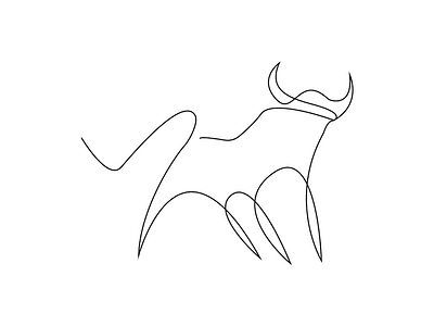 Single line toros art illustration minimal