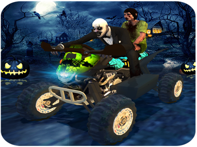 Halloween Party Bike Driver android atv bike costumes destination driver funky game halloween haunted party passengers pumpkin rickshaw scooter transporting zombies