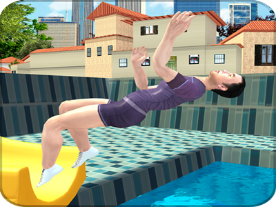 Backflip Challenge android athlete audience backflip challenge containers game insane jumping jungle master parkour pool rollers stunt talent train