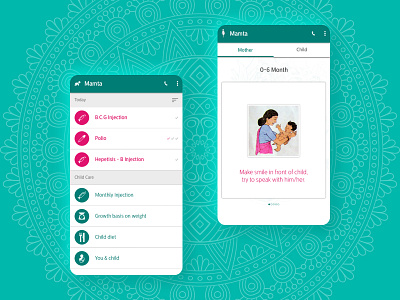 Mamta: Helps mothers to take care of self and her child. app app design design hci human computer interaction interaction design ui ui ux ui ux designer ux