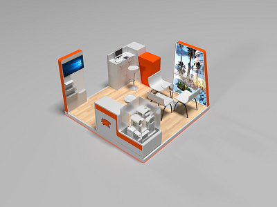 Tigers Group Exhibition Booth 3d art 3d artist 3ds brand branding cinema4d corona render design graphic design identity illustration minimal