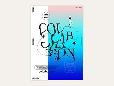 ACTVE/ COLLABORATION POSTER 1 2021 abstract brand branding gradient graphic design illustration minimal posterdesign