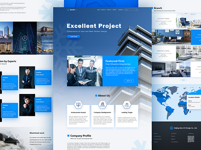 Design of official website of Real Estate Construction branding construction interface landing page ps real estate typography ui ux web
