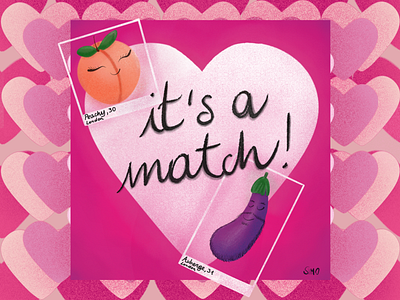 Tinder Valentines cute dribbble happy illustration love pink procreate tinder valentine card valentine day
