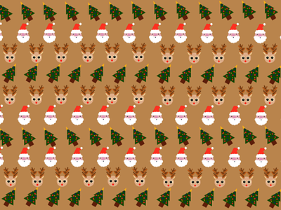 Christmas Pattern christmas christmastree cute dribbble illustration pattern children procreate reindeer rudolf santa santaclaus tree