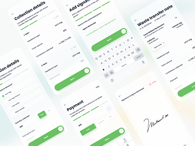 BioLedger - Waste Collection Process app application blur branding design light minimal minimal app mobile mobile app mobile ui modern simple ui