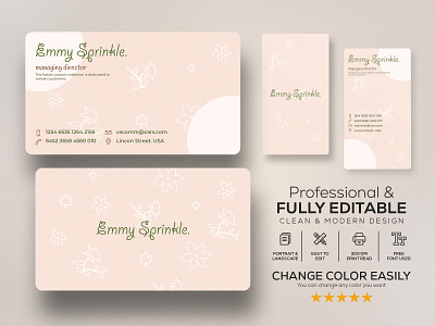 Floral Business Card Design marketing