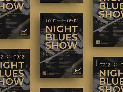 Night Blues Show blues branding logo night poster show дворец молодёжи