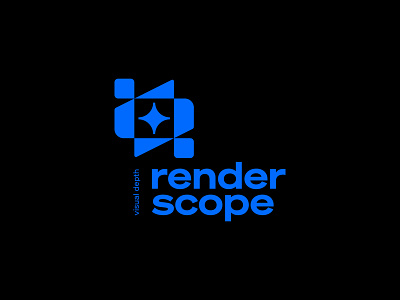 Renderscope 3d branding design eye logo logotype pixel render scope star vision
