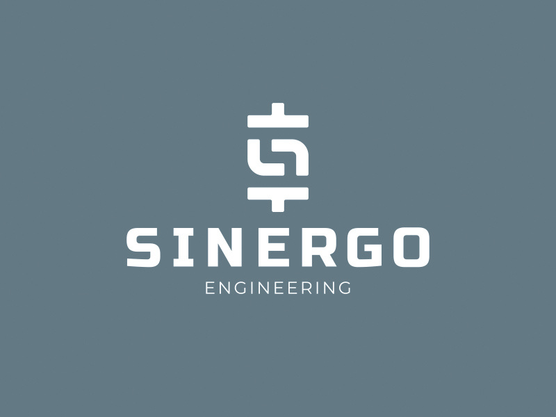 Sinergo Engineering parts pipes s design logo branding