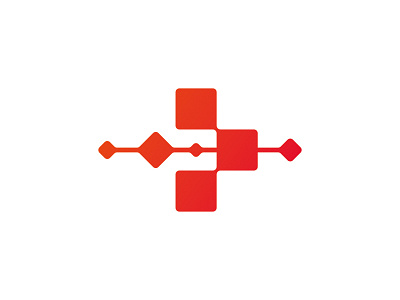 Mobile medical & obstetric station arrow branding cross logo point red