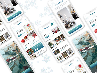 Christmas decorations shop application app app design app ui design app ui ux application application design application ui design ui ux website design