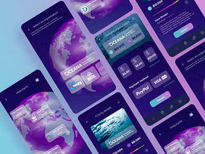 Charity app platform "Help Earth" app app design app designer application design designer ui ui ux ui design uidesign uiux ux ux ui ux design uxdesign