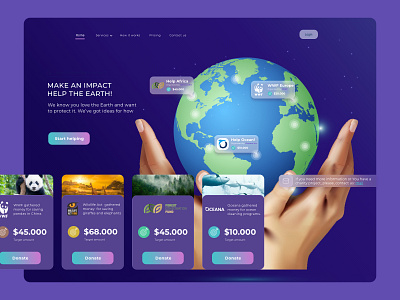 Charity platform onepage design