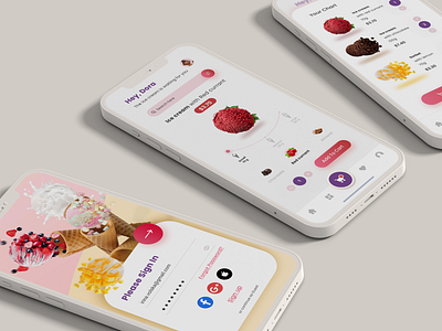 Ice cream sales app app design app ui applicatioin design ui ui design uiux ux