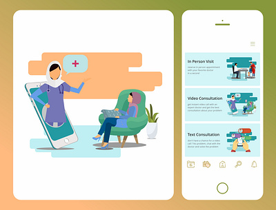 online doctor choices and illustation app app design application design doctor drmyco health app illustration illustrator medical online doctor ui ui design ux