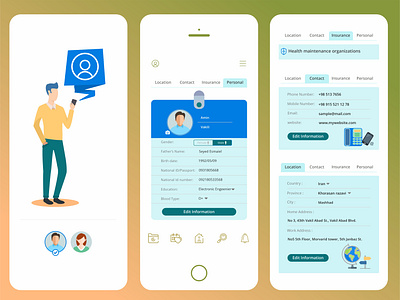 user profile details app app design application avatar branding design health health app illustration profile ui ui design uiux user ux