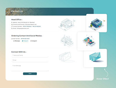 Contact Page design contact design effect frontend hover hover effect illustration linear lineart ui ui design ux vector webdesign