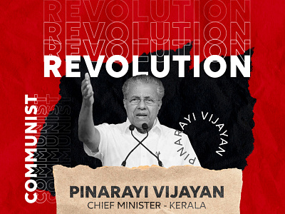 Pinarayi Vijayan - CM, Kerala collage graphic design