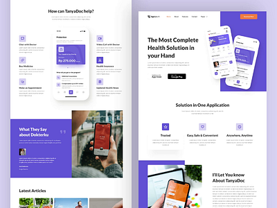 TanyaDoc - SaaS Medical App Website Template app clean consulatation doctor landing page medical mobile app product saas mobile telemedicine template ui ui design ux web web design website