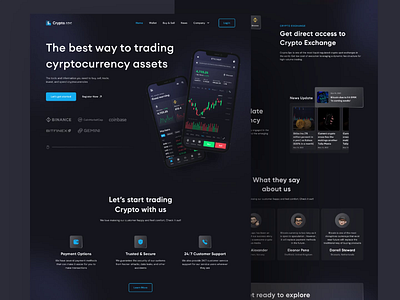 Crypto Spc - Trading Cryptocurrency binance bitcoin clean coin crypto crypto website cryptocurrency currency dark ethereum finance landing page modern nft saas ui ui design ux web design website