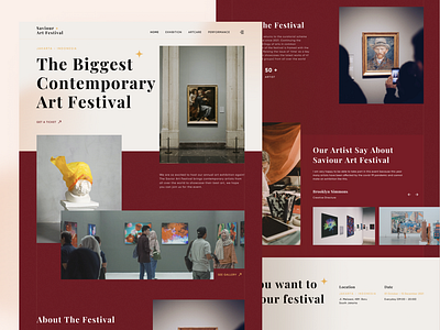 Saviour Art Festival - Landing Page Exploration art art festival artist clean design festival landing page nft ui ui design user interface ux web design website