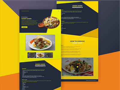 Indonesia Foods Recipe clean dark food indonesia recipe ui ux web design yellow