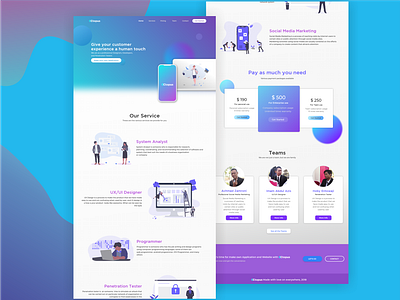 Octopus - Landing page clean design gradient illustraor ui ux web design