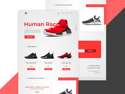 Adidas Homepage (Unofficial) adidas humanrace minimalist red ui ux webdesign