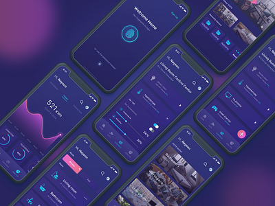 Omah Pinter - Controller For Your Smart Home apps dark mode ios mobile mobile apps design smart home smarthome ui ux