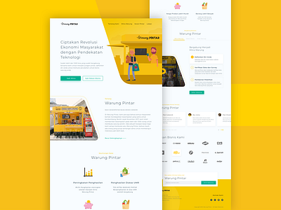 Warung Pintar Landing Page - Unofficial clean redesign stratup ui ui design ux ux design warung warung pintar web design