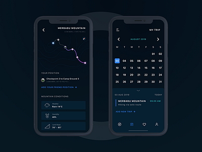 GunungKembar - Make it easy to hiking a mountain Part 2 app design clean dark indonesia mobile ui ui design ux ux design web design