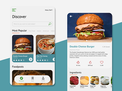 Recipe & Food App app design ui ux