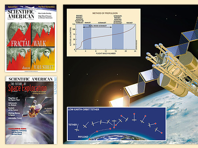 Scientific American: Space Tether - Air Breathing Engine 3d animation branding illustration mit quantum mechanics sciam science illustration scientific american