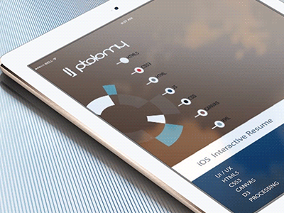 UI-UX Resume Visualization in iOS canvas css3 d3 d3.js dataviz html6 css4 ios mit mobile processing science illustrator ui ux