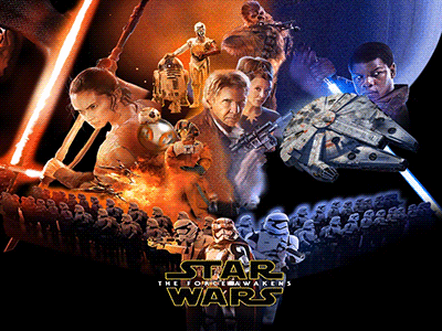 Force Awakens 3 3d bb8 best css3 c3po css game design gif han solo javascript poster r2d2 star wars