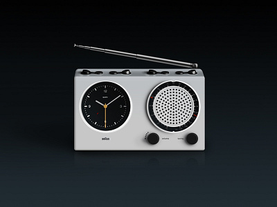 Braun Clock Radio in Skeuomorphism abr21 braun dieter rams skeuomorphism