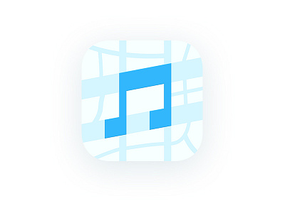 Music Map app app icon flat icon ios iphone logo map map app map icon music music app