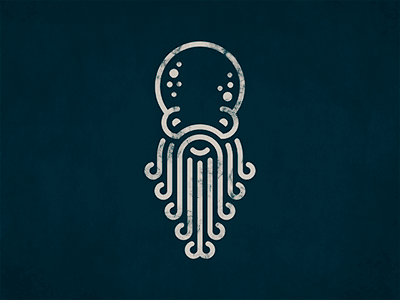 Octodad animal beard cute gif illustration kraken lasseundbosse octopus vector vintage