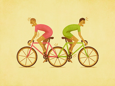 Tricycle bike customer illustration lasseundbosse sisyphos vector velo work