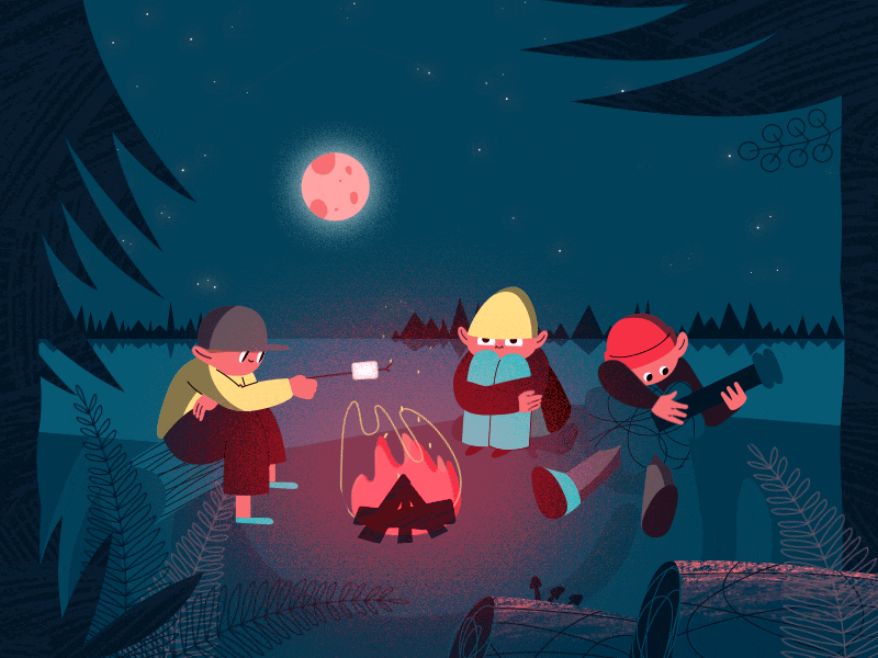 Crew and Campfire Animation @motiondesignschool