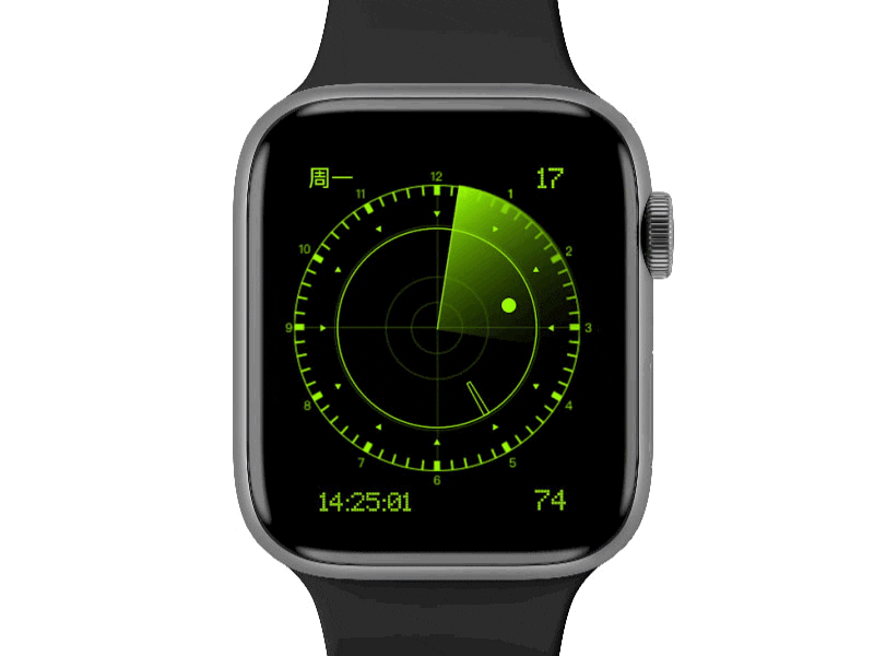 Apple Watch Clockology：Radar apple watch design gif