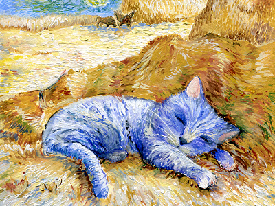 Cats in Different Art Styles - Inspired by Van Gogh cat illustration painting van gogh watercolor