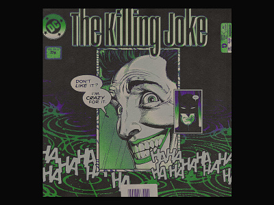 the killing joke batman branding collage design flyer gradient halftone joker poster texture vintage