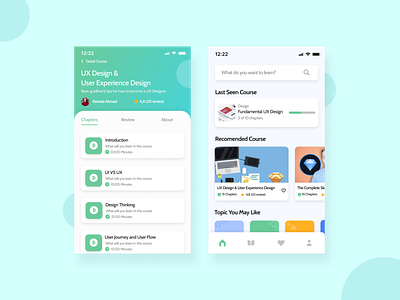 Course App - Education app design course design education minimalist minimalist design mobile ui ui uiux